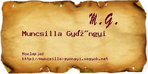 Muncsilla Gyöngyi névjegykártya